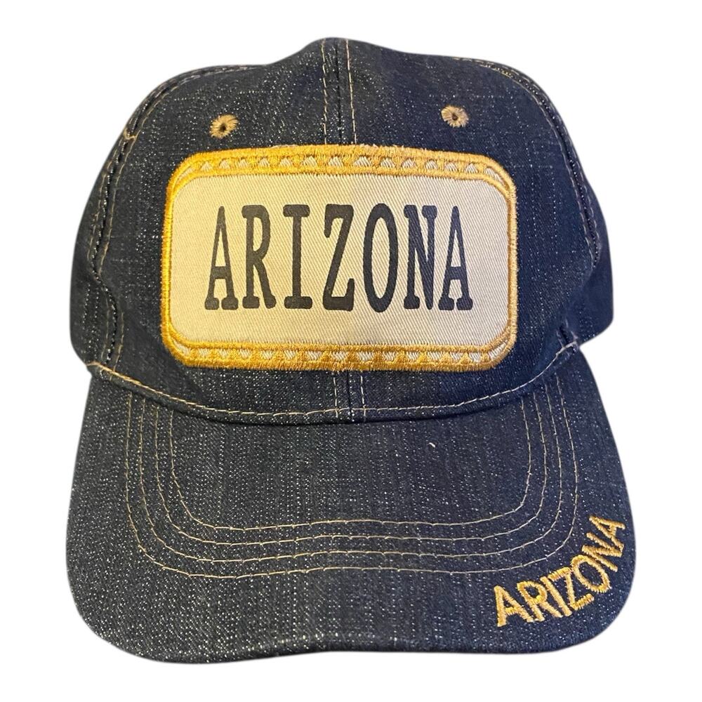 Arizona Denim Jean Hook & Loop Adjustable Strap Cap‎ Baseball Hat